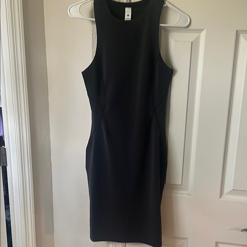 Lululemon Athletica Black Halter Bodycon Midi Dress